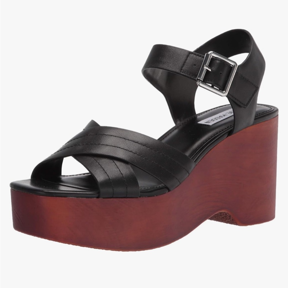 Steve Madden Chunky Platform Sandals Black Leather 7. Strappy Boho